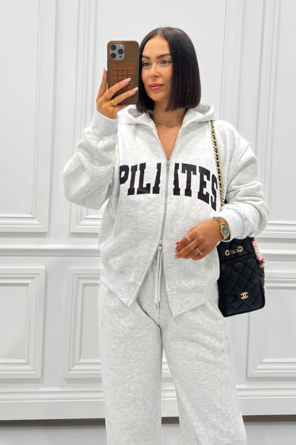 PILATES PRINTED MARL FULL ZIP JACKET