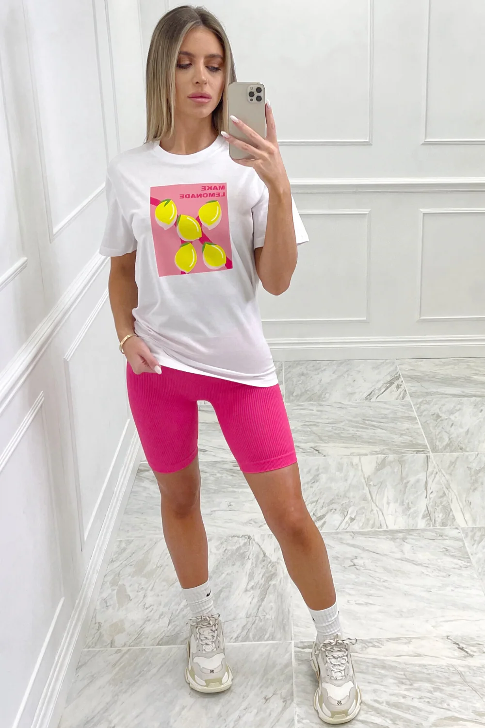 Pink lemonade printed white tee - Image 3