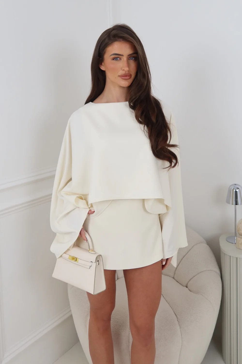 POLLY IVORY SKIRT WITH HIDDEN SHORTS
