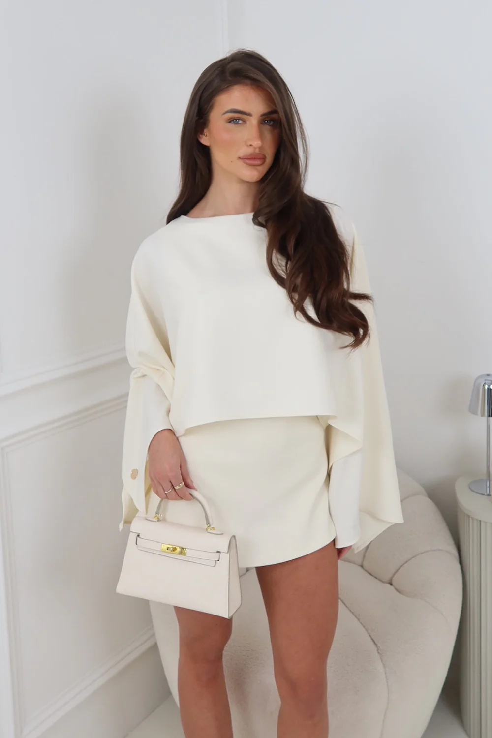 POLLY IVORY SKIRT WITH HIDDEN SHORTS - Image 2