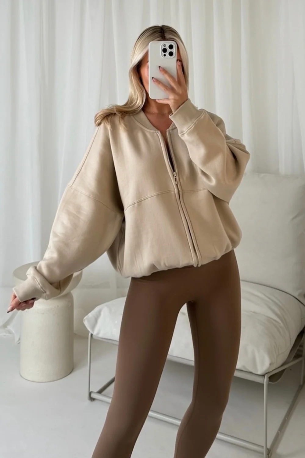 Poppy stone and caramel bomber jacket ultimate legging set - Image 2