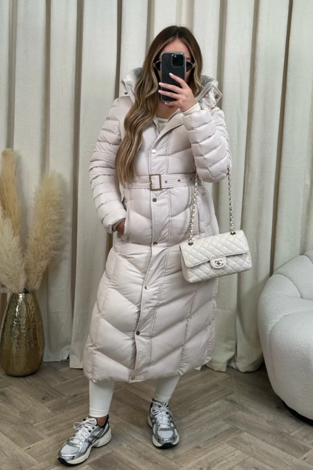 Poppy cream padded hooded coat - Image 2