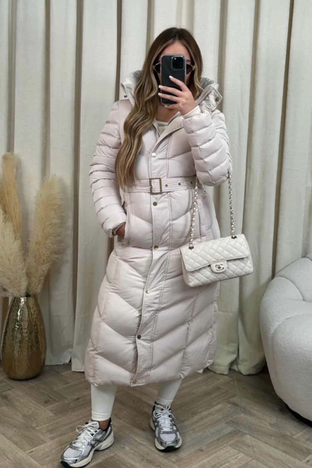 Poppy cream padded hooded coat - Image 3