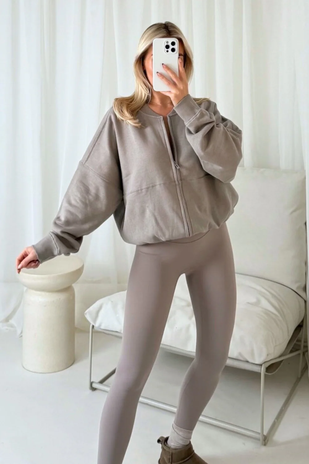 Poppy grey and grey bomber jacket ultimate legging set - Image 2