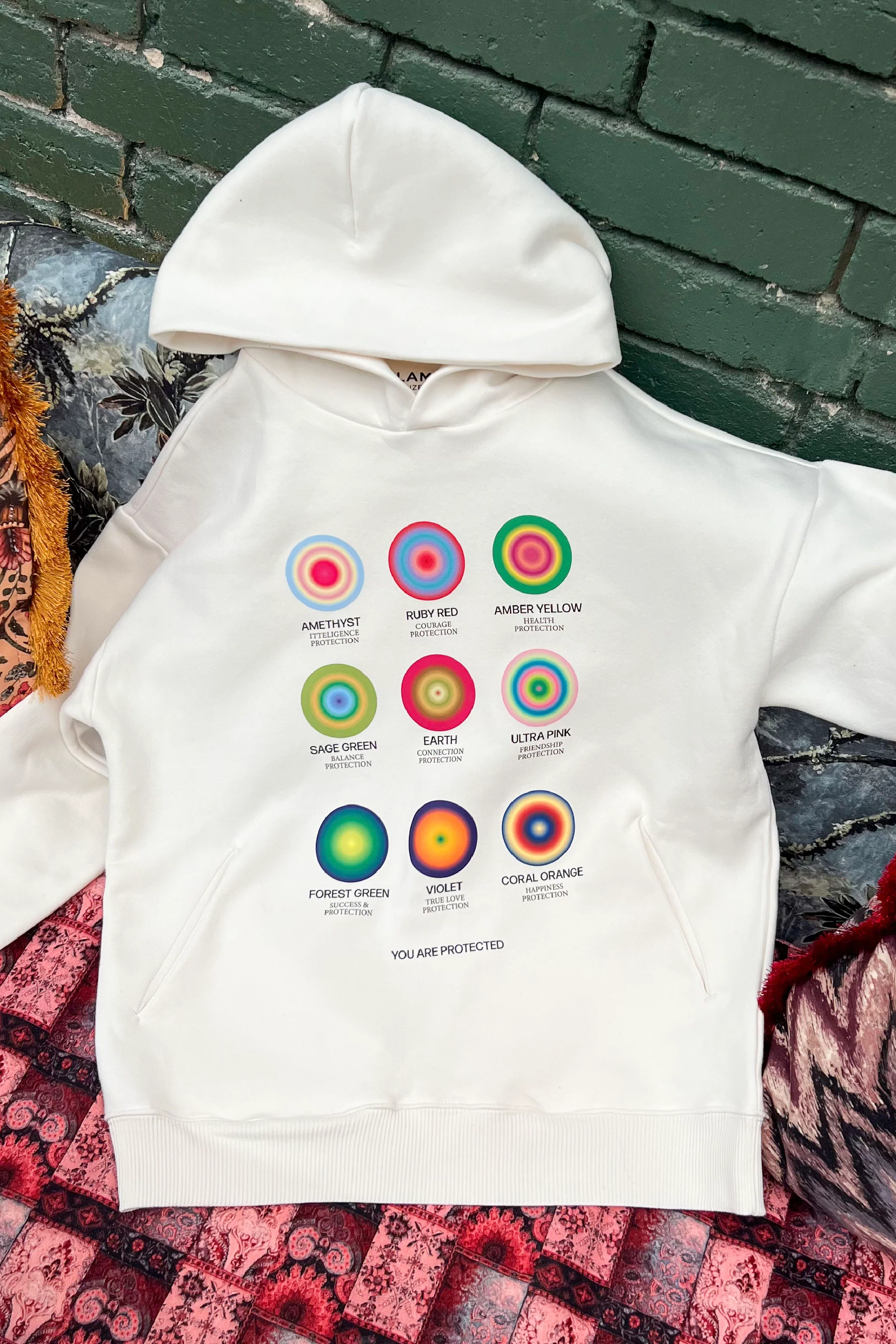 Protected Ecru premium printed hoodie - Image 3