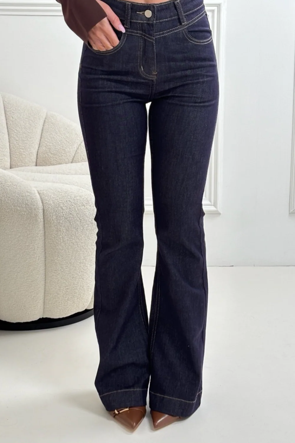 Racheal dark denim flared leg jean - Image 2