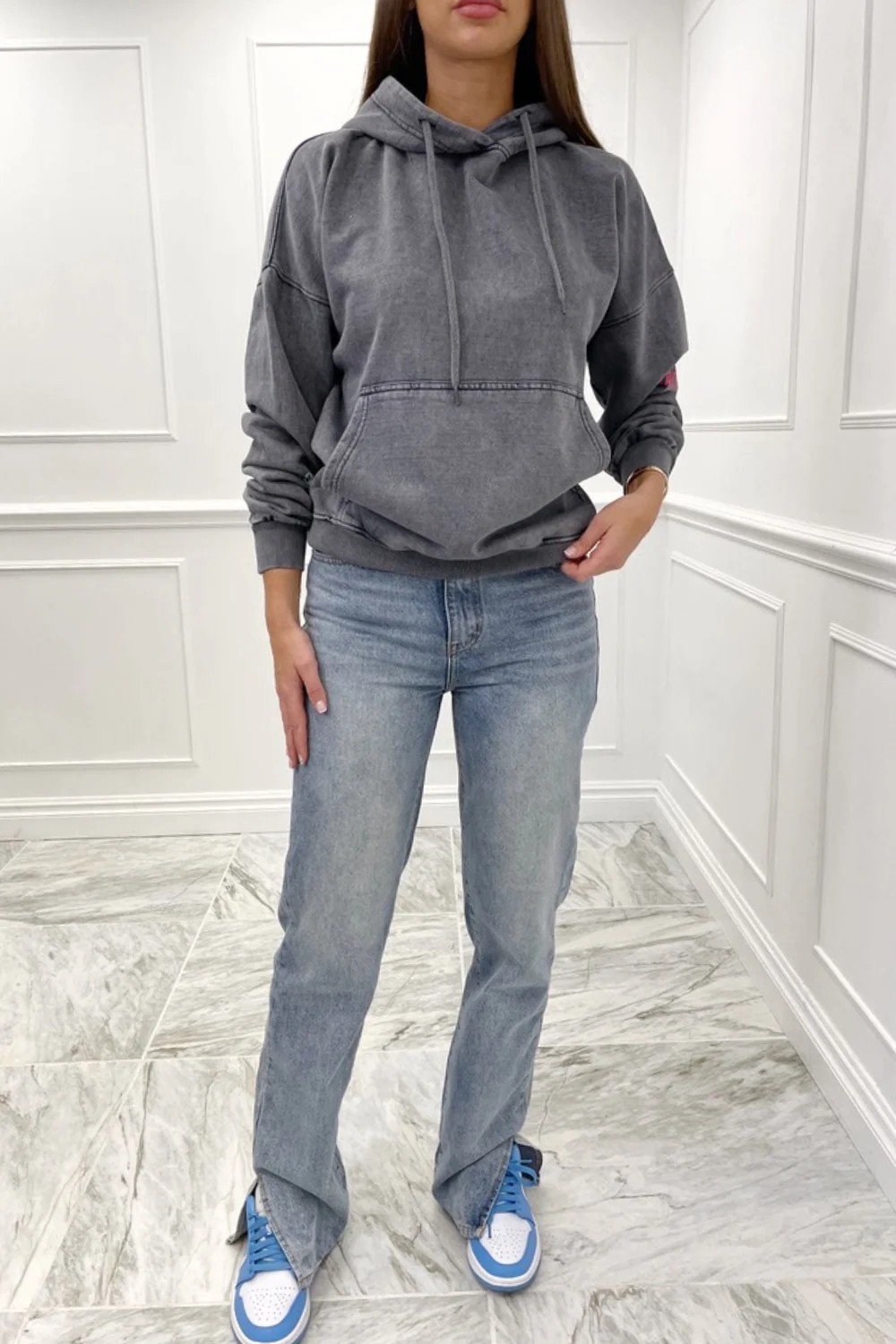 Racing 1929  black acid wash oversized hoodie - Image 2