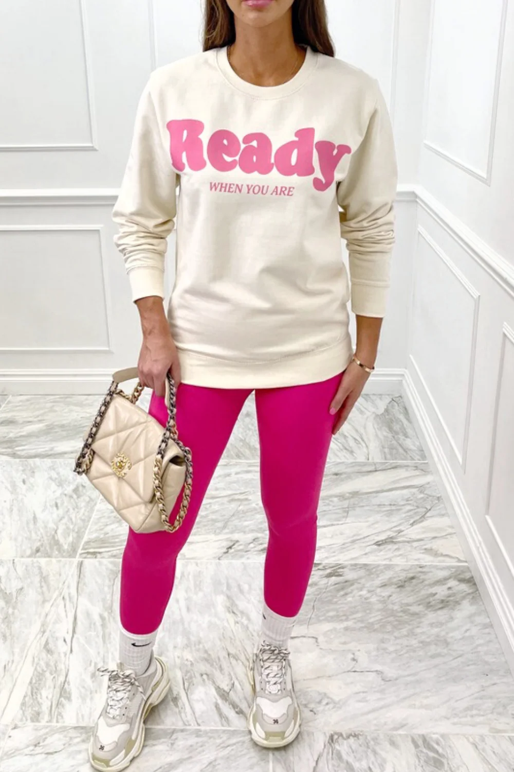 ready cream round neck sweater - Image 2