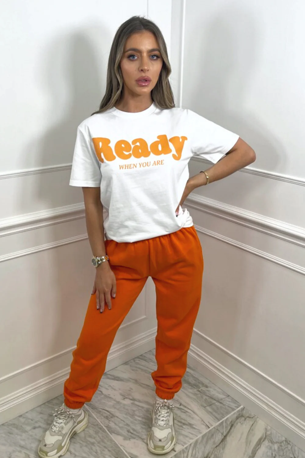 Ready orange & white premium tee - Image 3