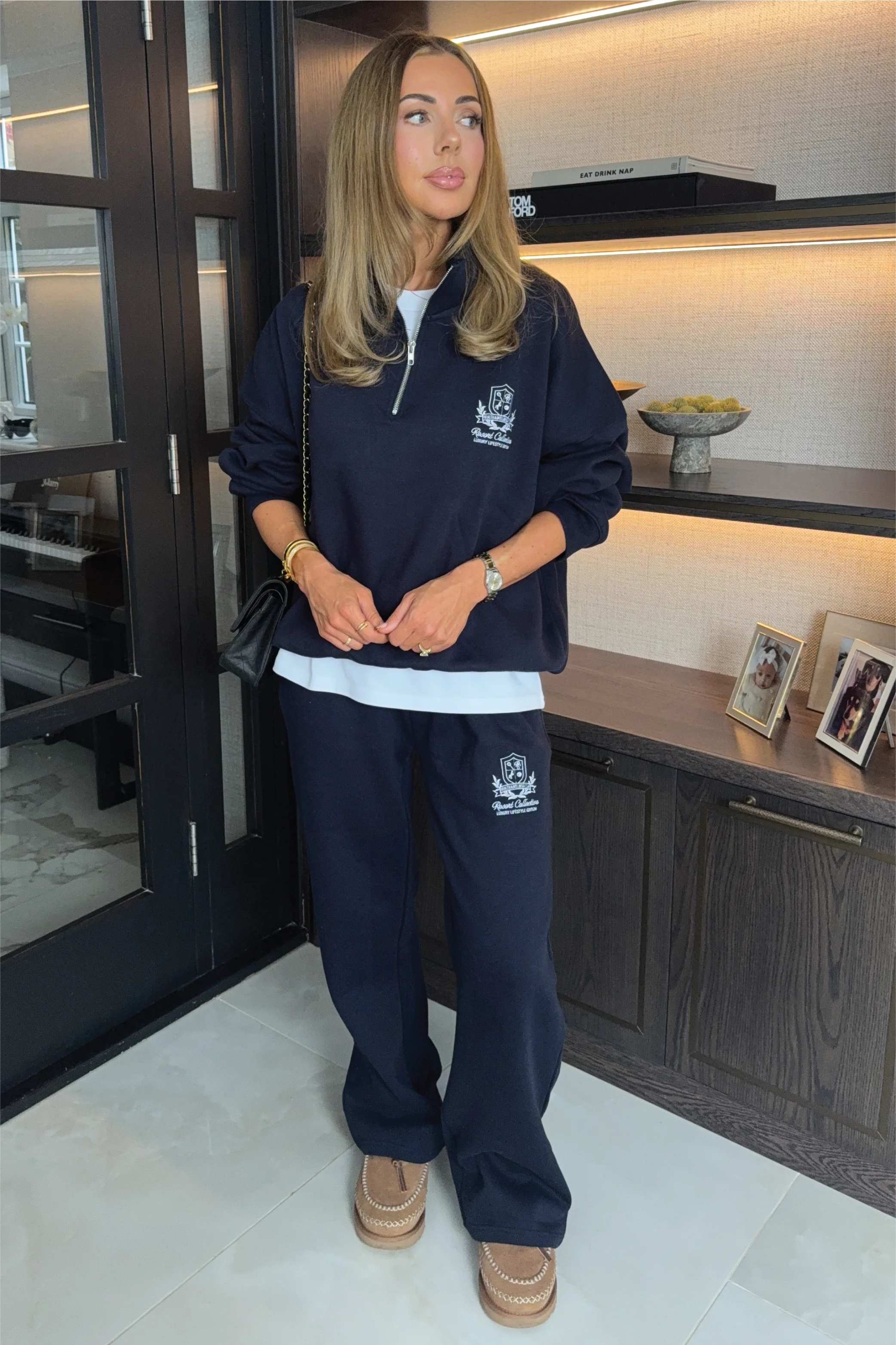 RESORT COLLECTIVE EMBROIDERED NAVY STRAIGHT LEG JOGGER - Image 3