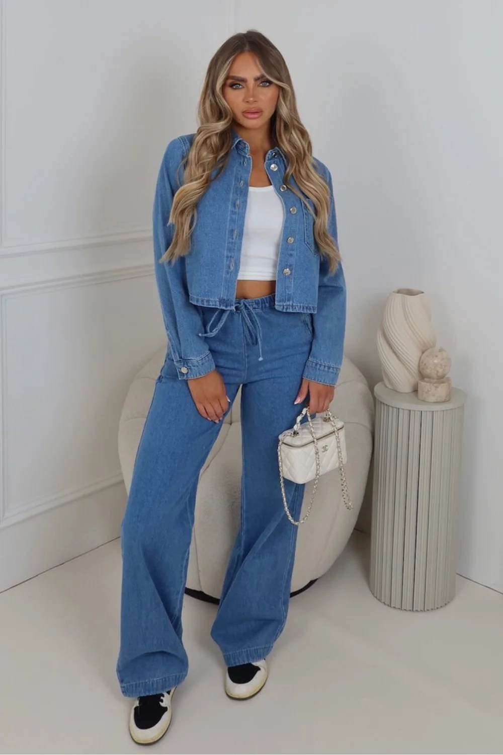 Rhea light denim drawstring jeans - Image 2