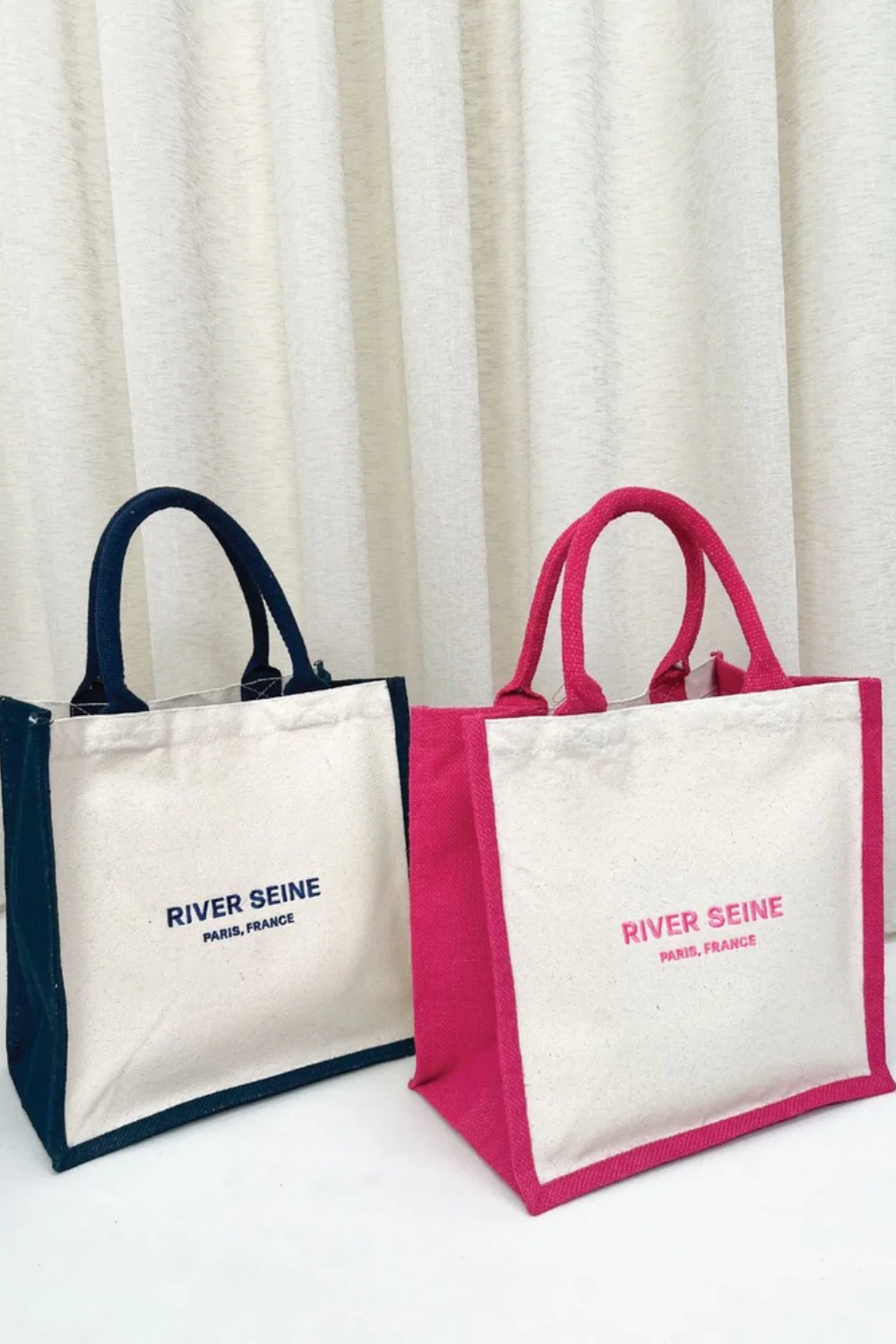 River seine pink embroidered Mini Tote - Image 2