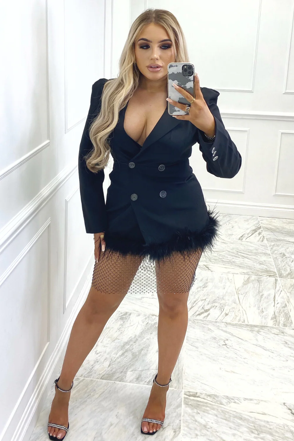 Rome black Diamanté Mesh skirt - Image 2