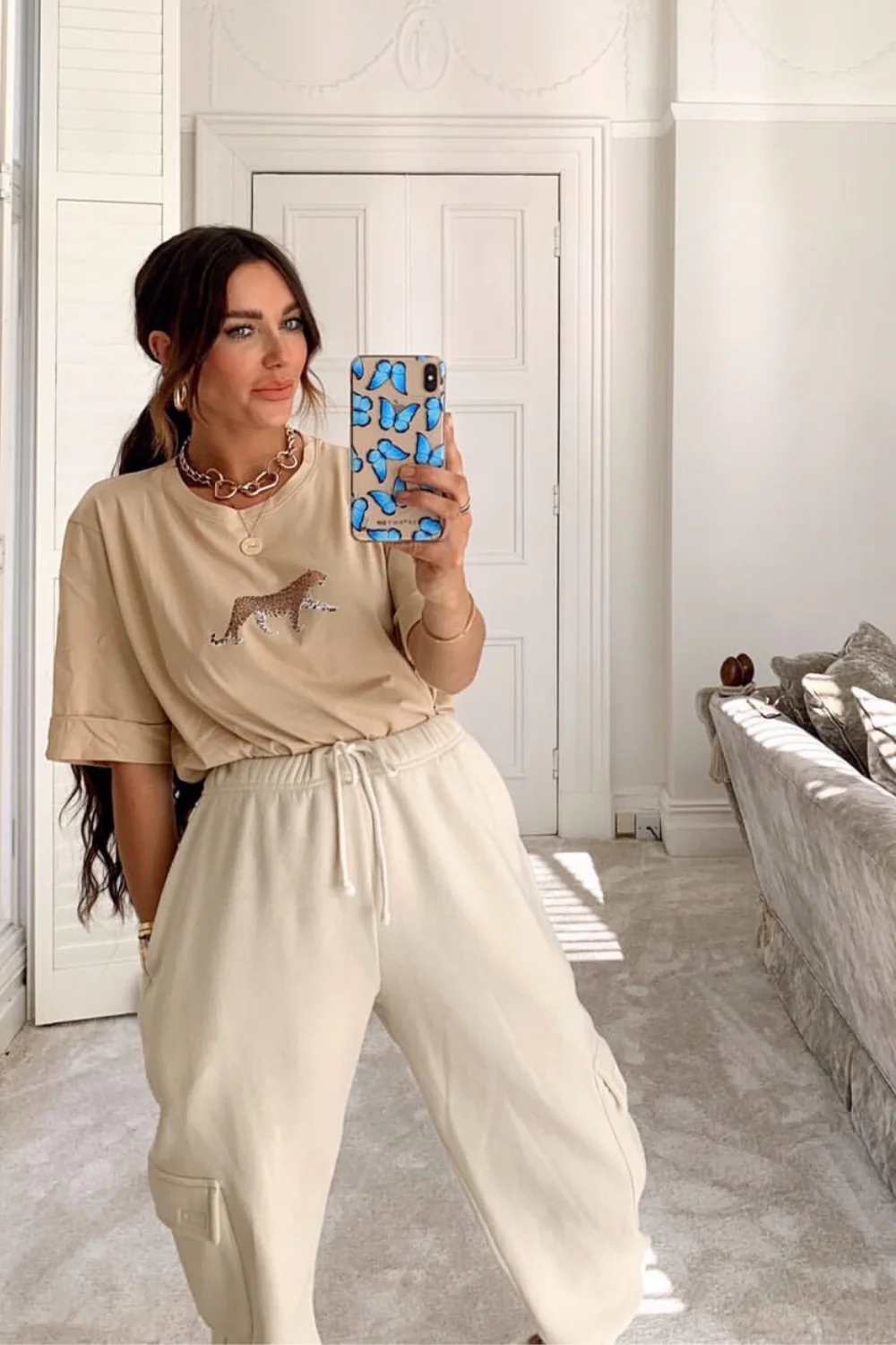 ROMI Camel Oversized Tiger print T-Shirt - Image 2