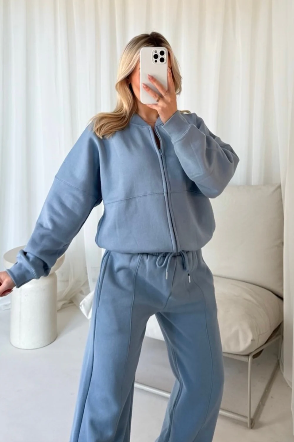 Rosie blue bomber jacket and straight leg jogger loungewear - Image 2