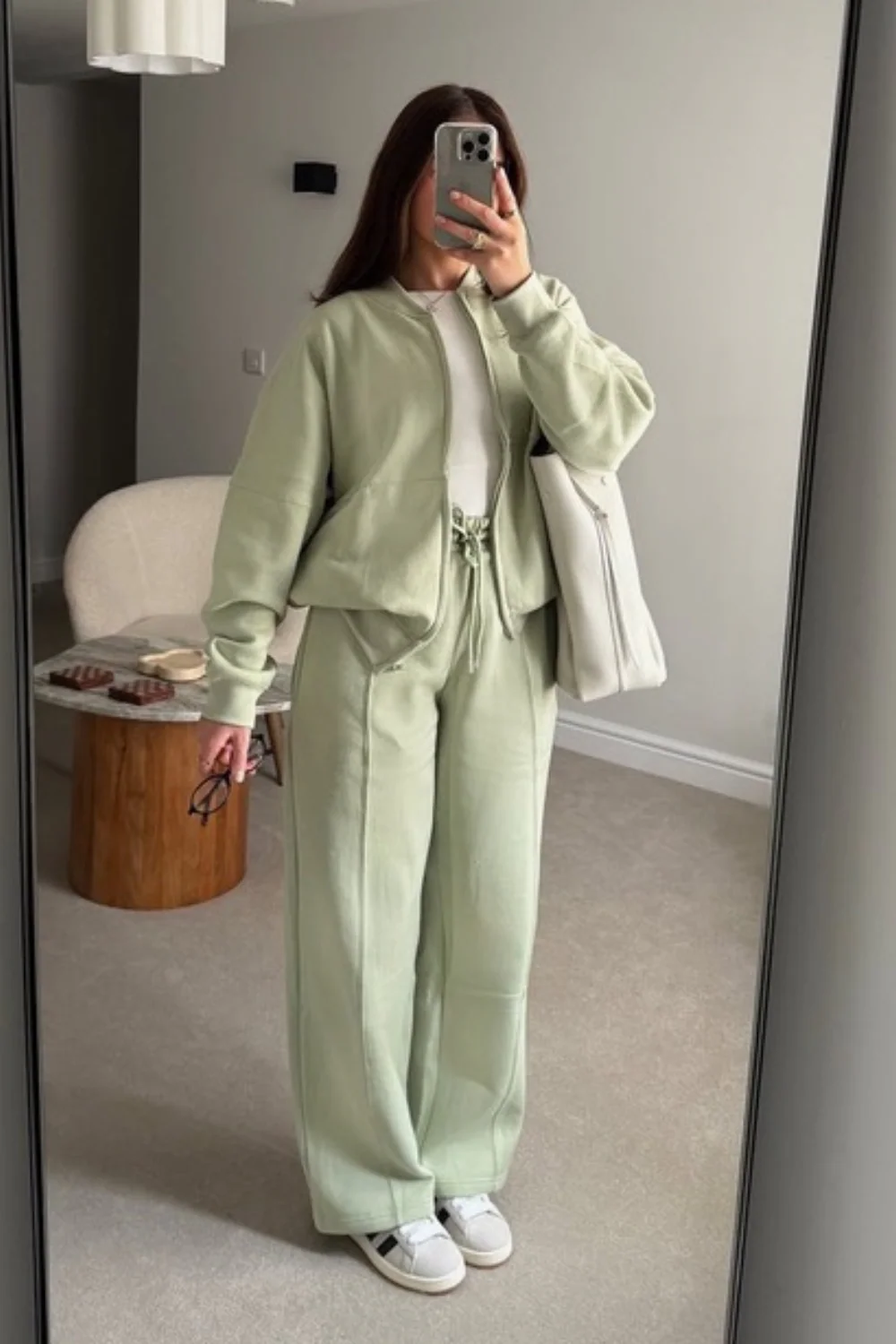 Rosie pistachio bomber jacket and straight leg jogger loungewear - Image 2