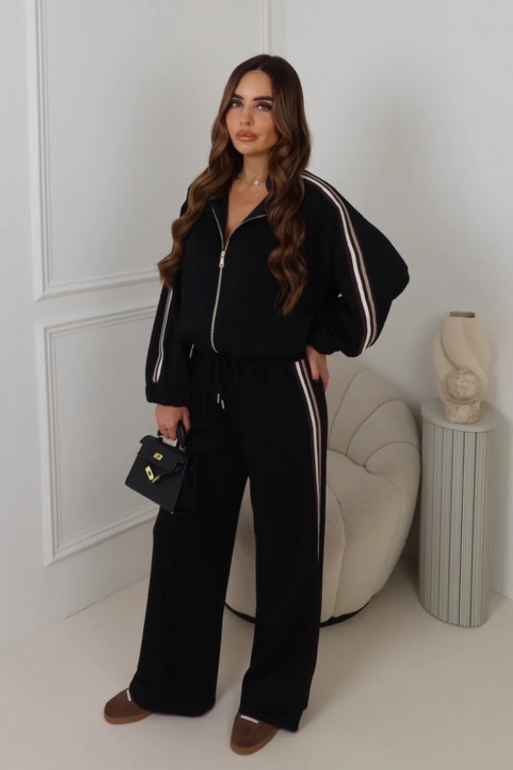 ROSSI BLACK STRIPED TRACKSUIT - Image 2