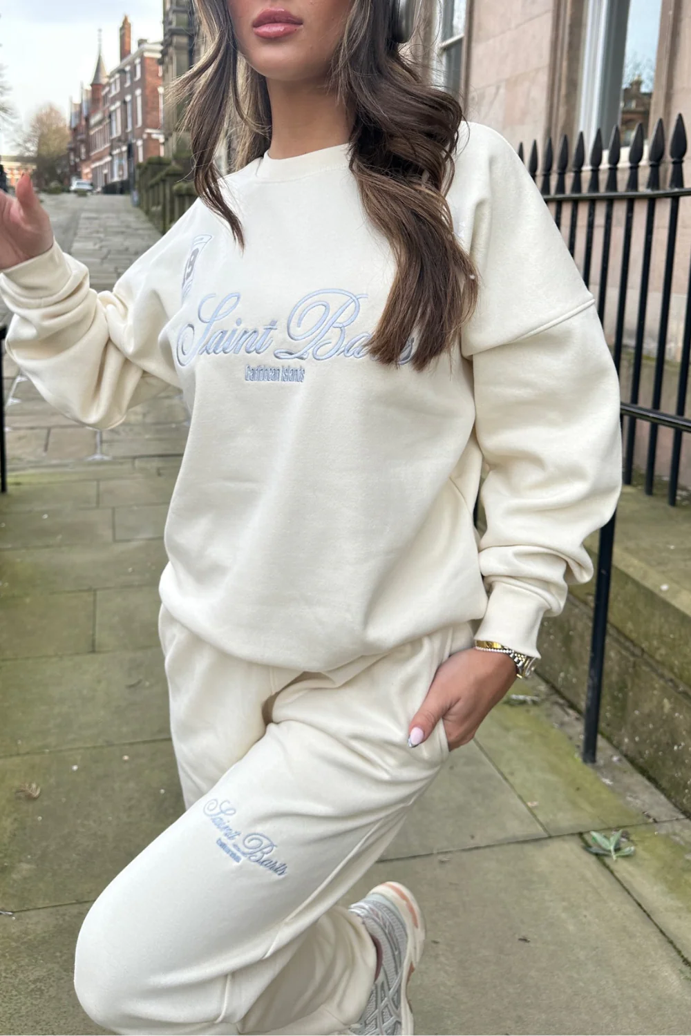 Saint Barts ecru embroidered sweater joggers loungewear - Image 2