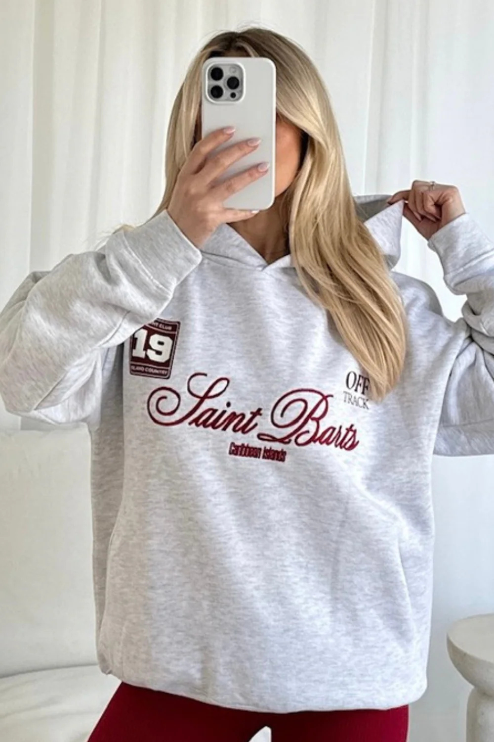 Saint Barts marl embroidered premium relaxed hoodie