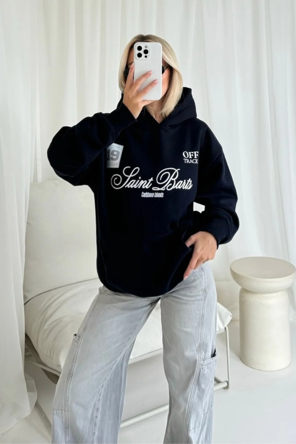 Saint barts navy premium heavyweight hoodie - Image 2