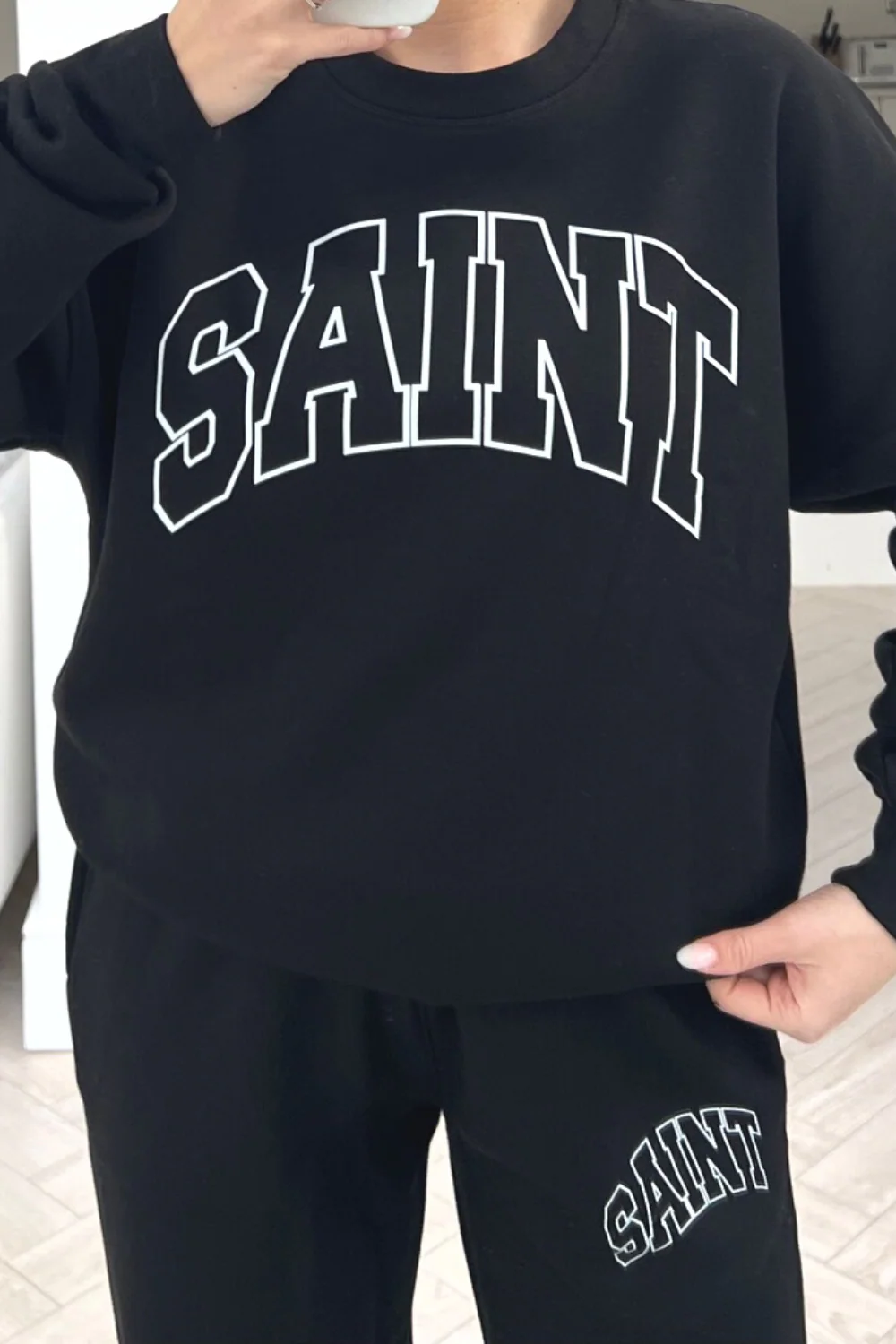 Saint Black printed sweater loungewear set - Image 2