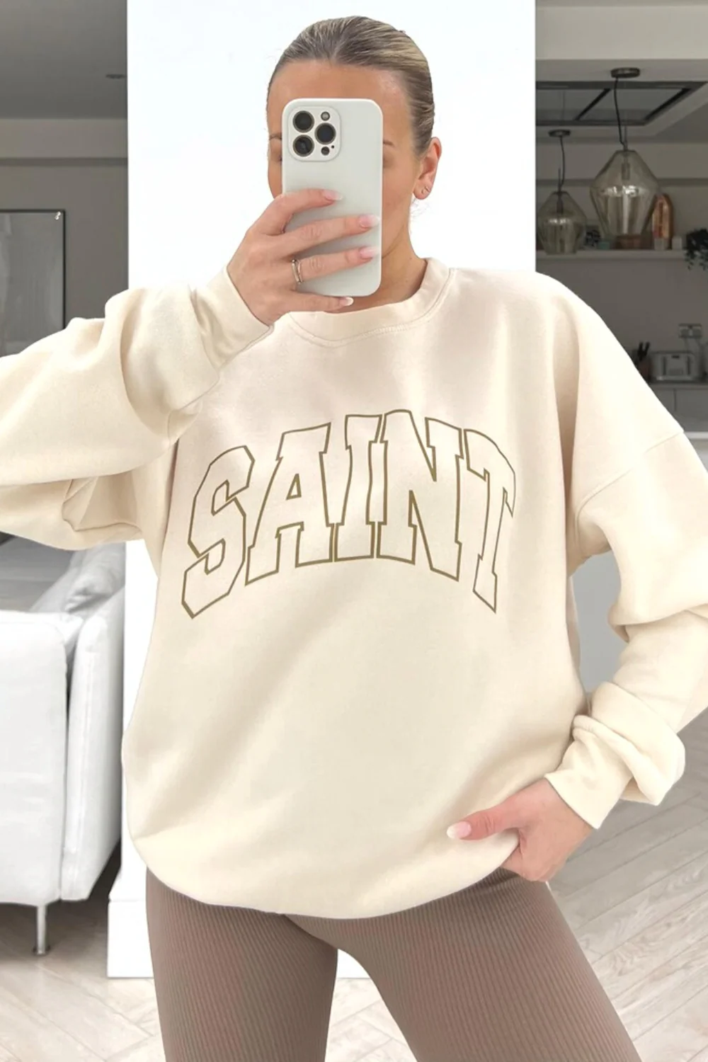 saint ecru printed sweater & legging coord - Image 2
