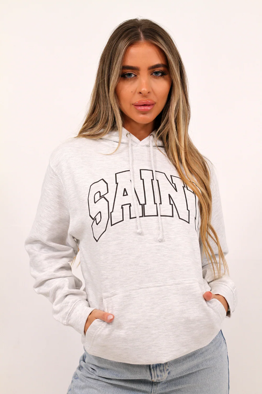 Saint grey & black printed Hoodie
