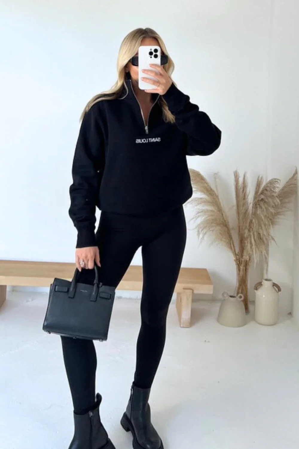 Saint Louis black 3/4 zip sweater - Image 3