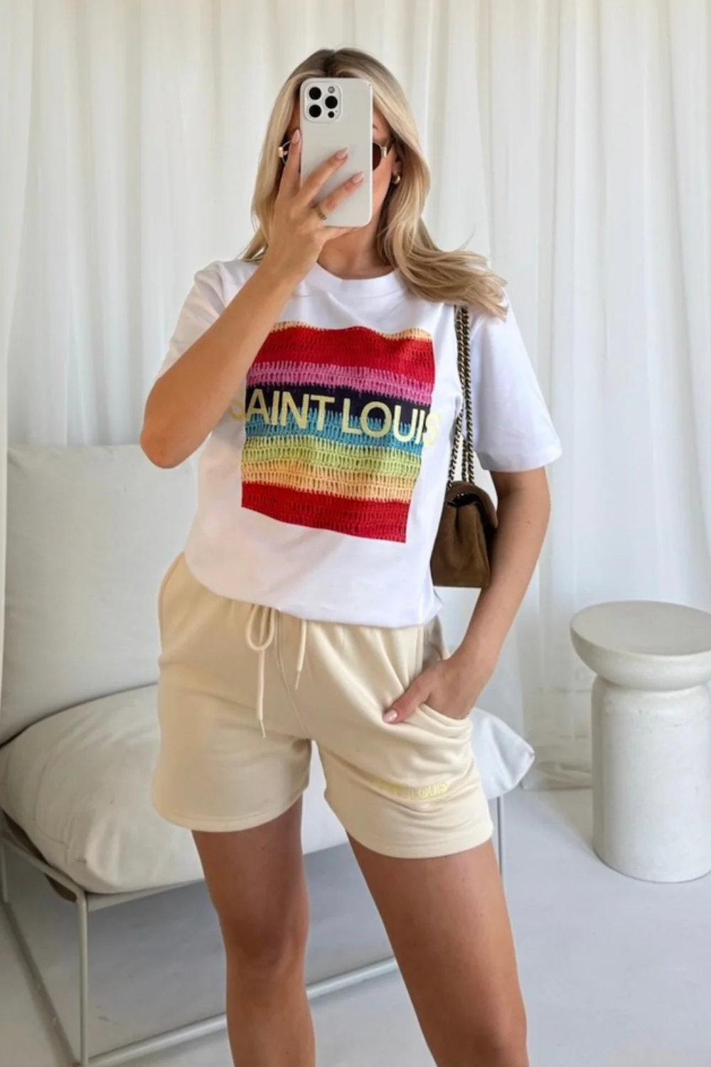 Saint louis lemon embroidered premium short tee coord - Image 3