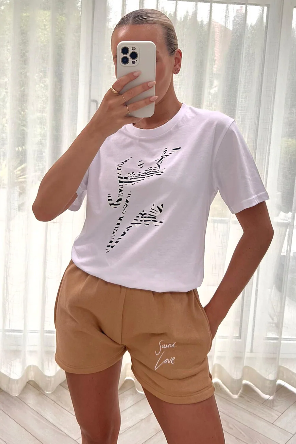 Saint love zebra & tan printed short tee co-ord