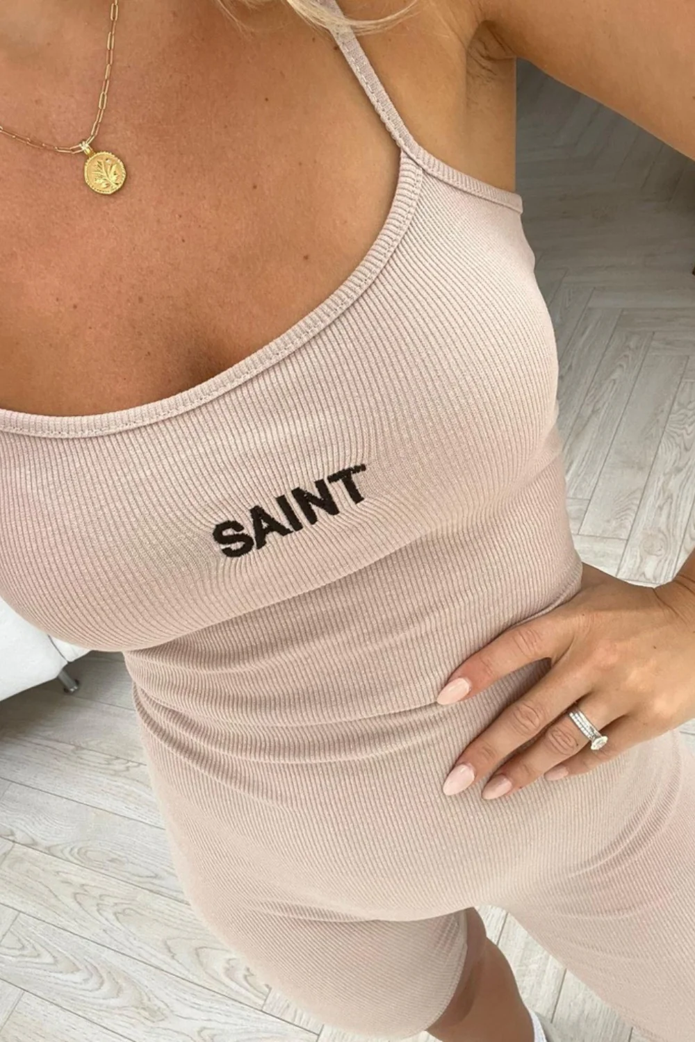 saint stone ribbed strappy unitard - Image 3