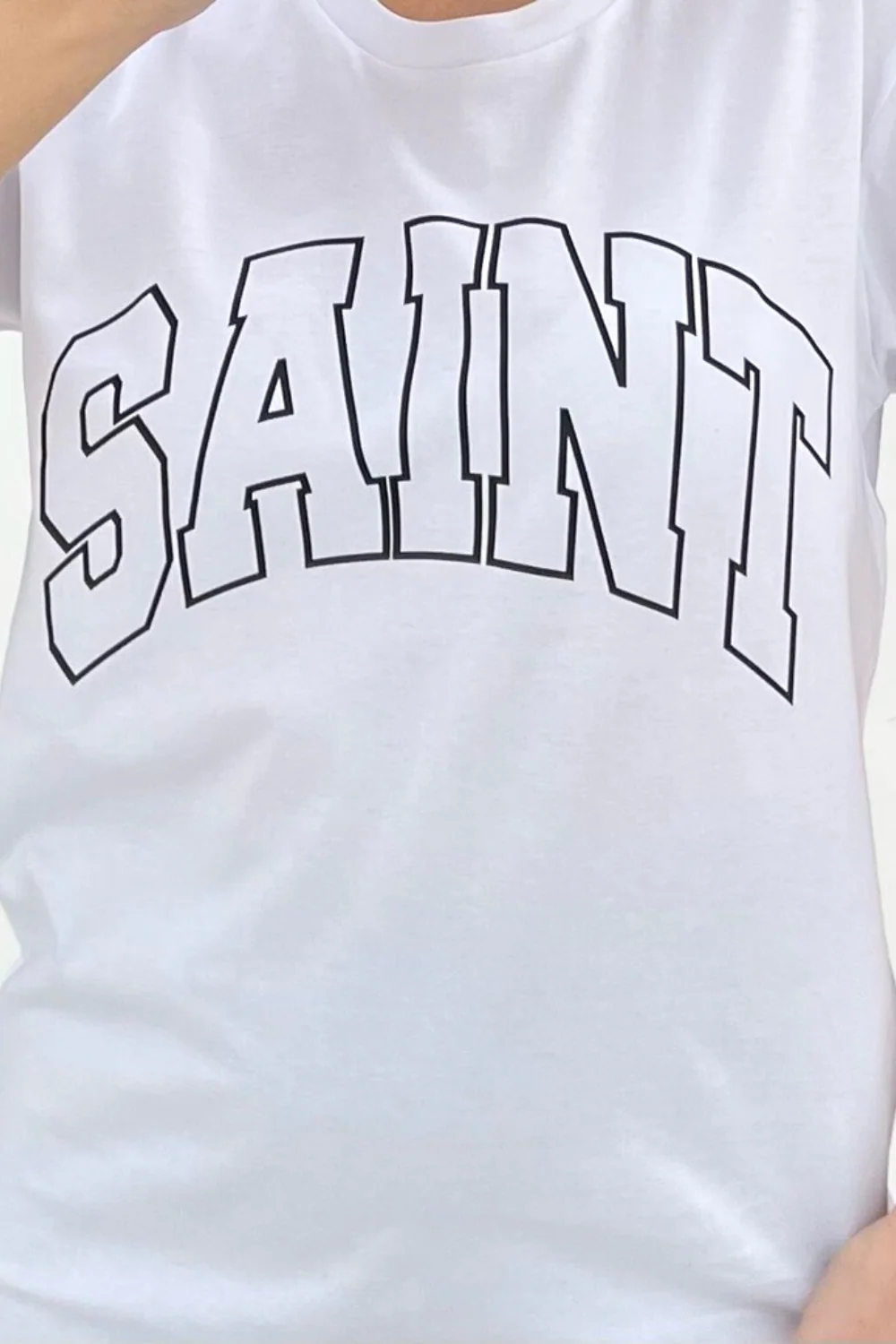 Saint white & black printed tee - Image 2