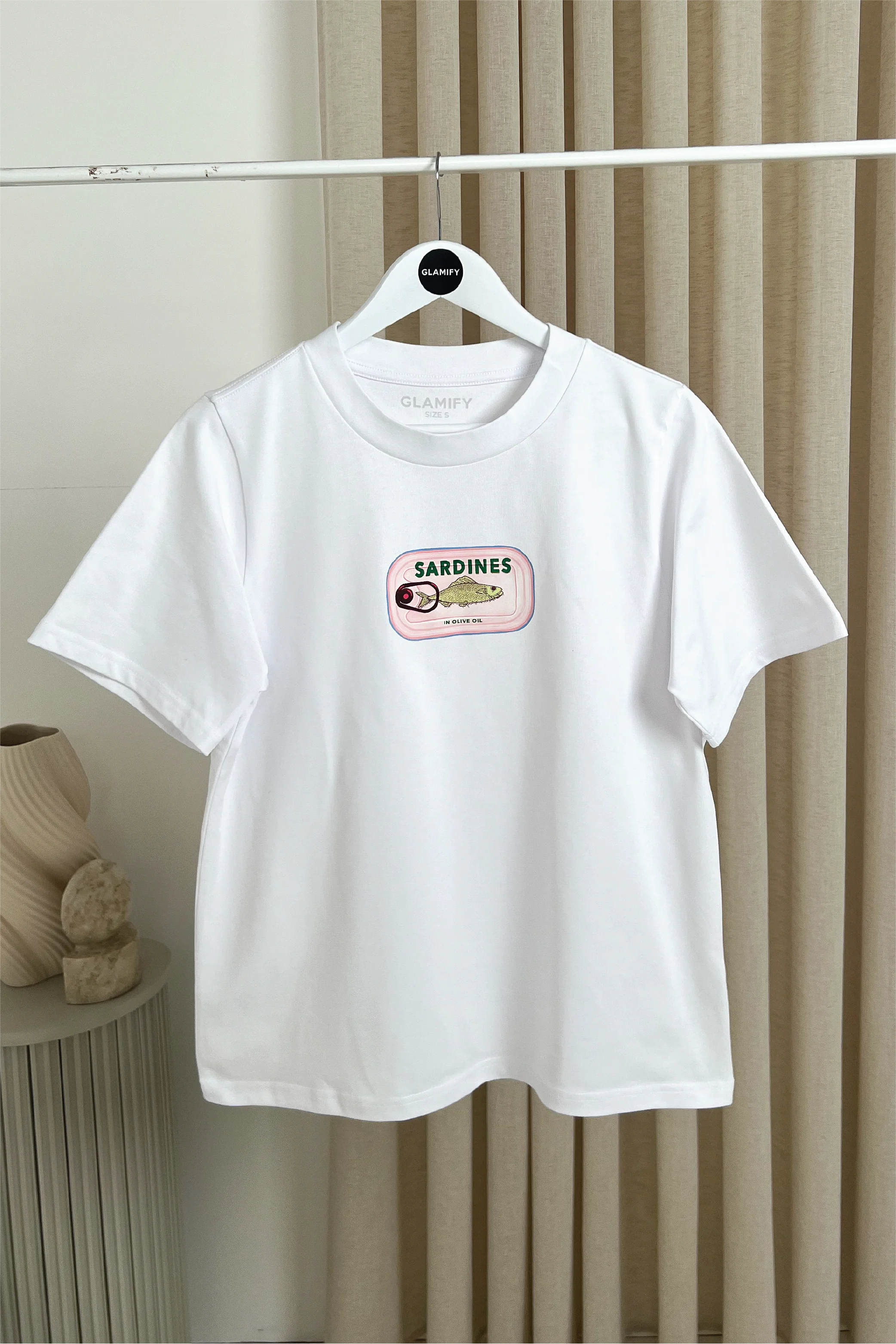 Sardines white printed heavyweight oversized t-shirt - Image 3