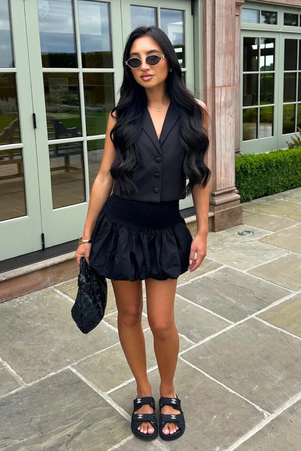 Sasha black smocked puffball balloon skirt - Image 3