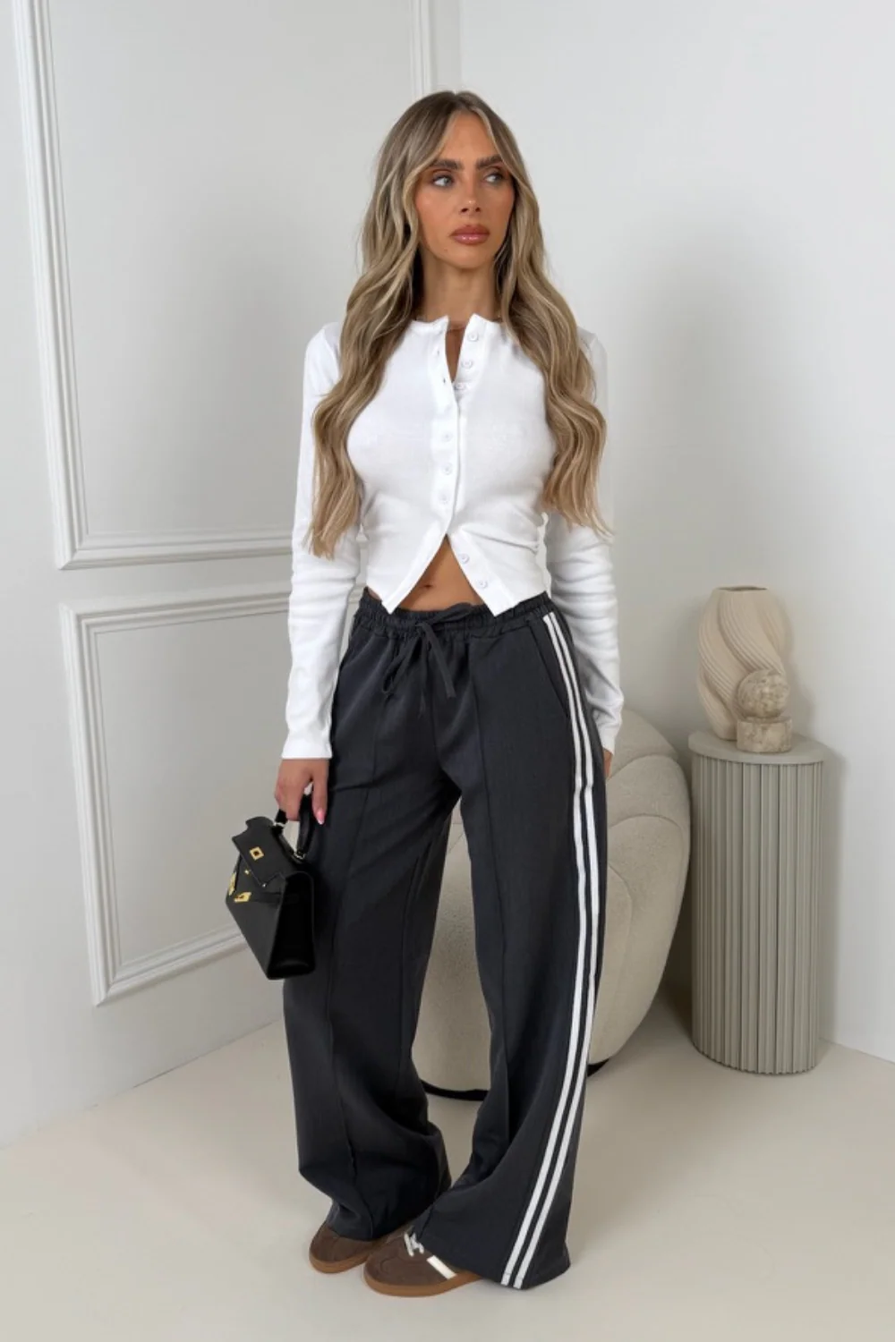 Sasha grey stripe joggers