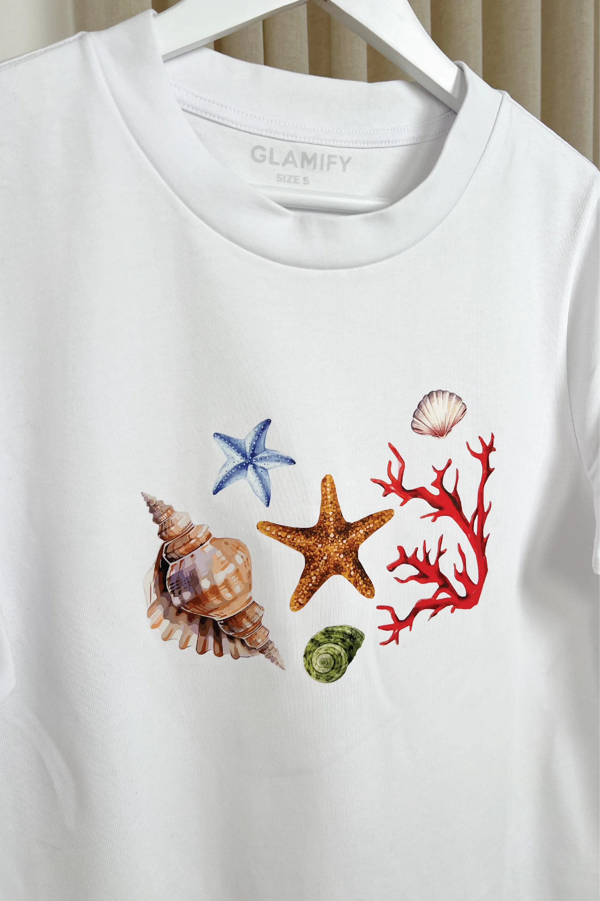 Seashell white heavyweight printed t-shirt - Image 4