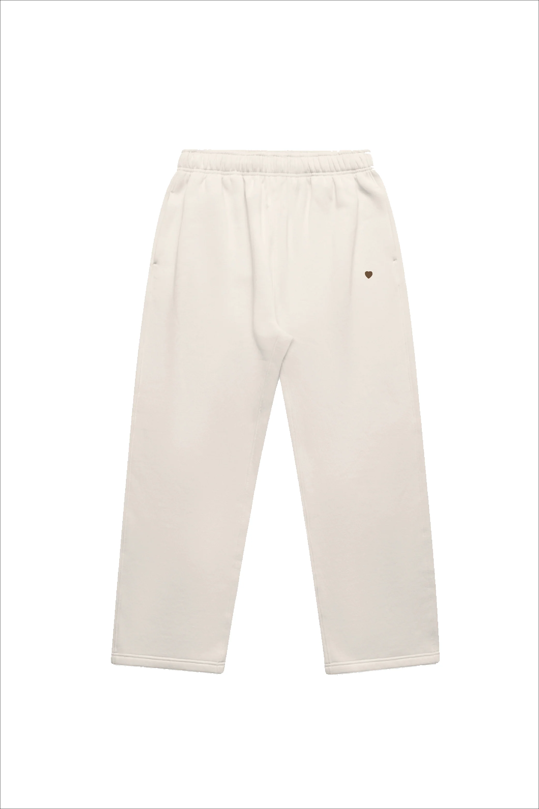 SELF LOVE SOCIETY HEART IVORY & CHOCOLATE EMBROIDERED STRAIGHT LEG JOGGER - Image 3