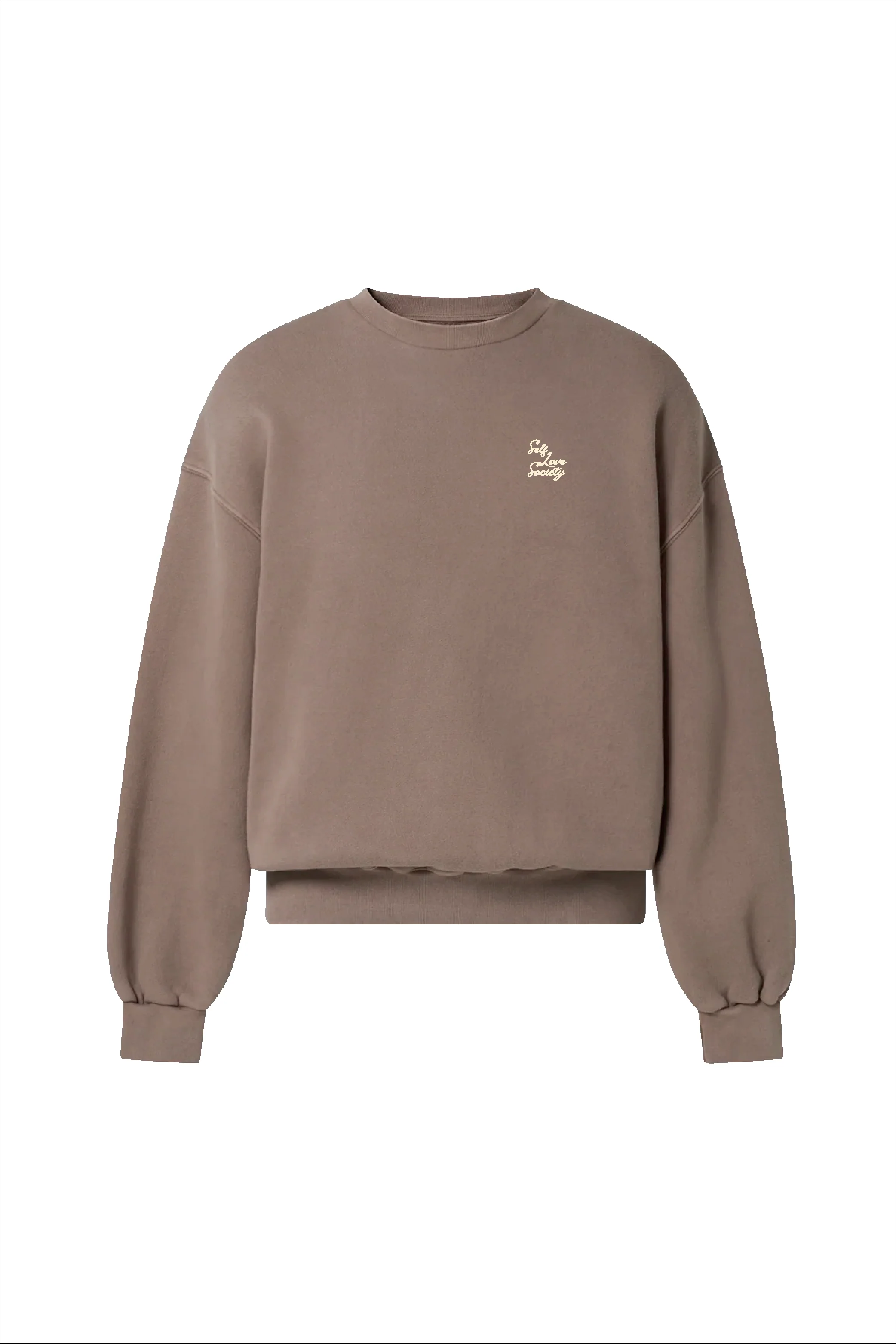 SELF LOVE SOCIETY MOCHA & CREAM 3D EMBROIDERED SWEATER - Image 3