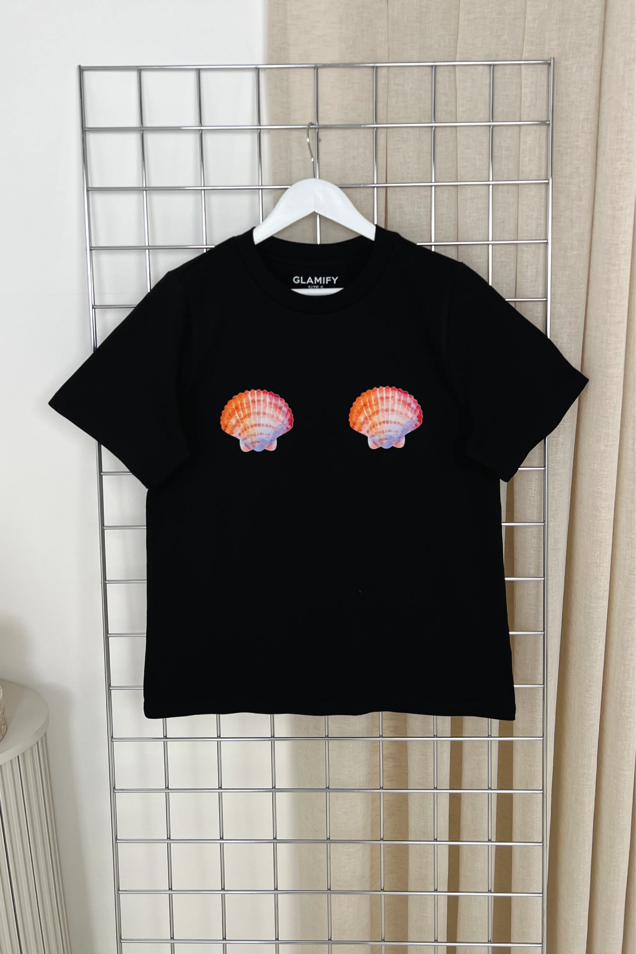 Shell black printed heavyweight oversized t-shirt - Image 3