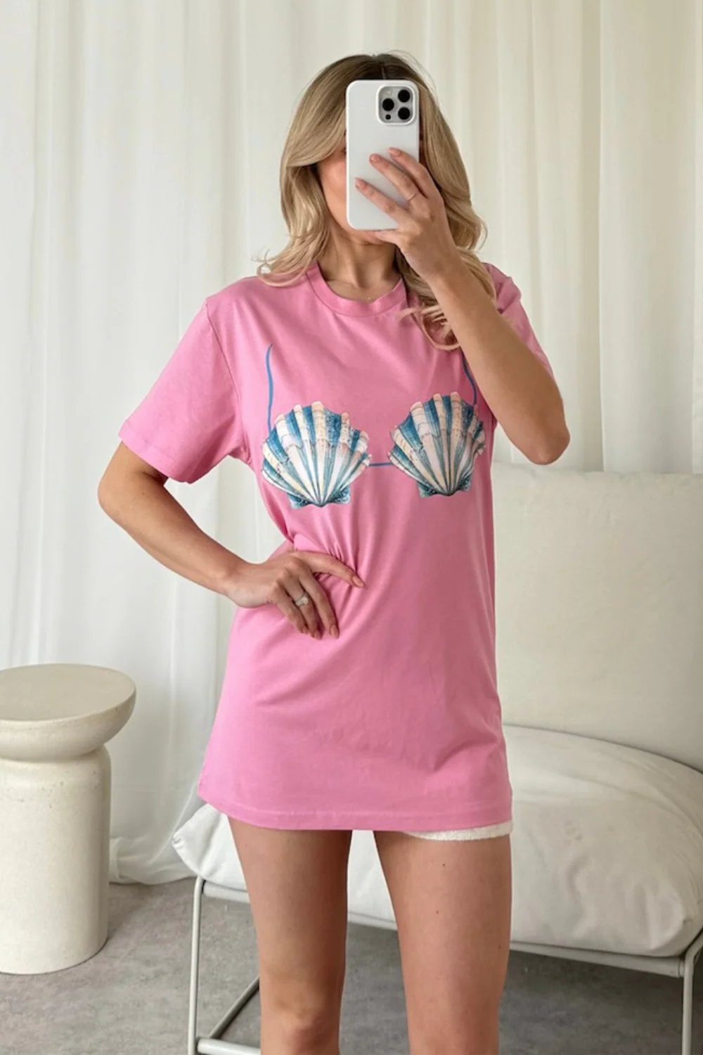 Shell bra pink printed t-shirt - Image 2