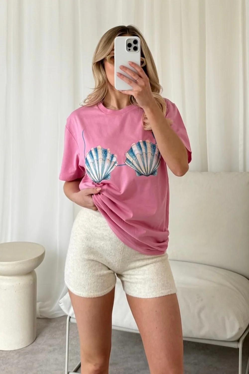 Shell bra pink printed t-shirt - Image 3