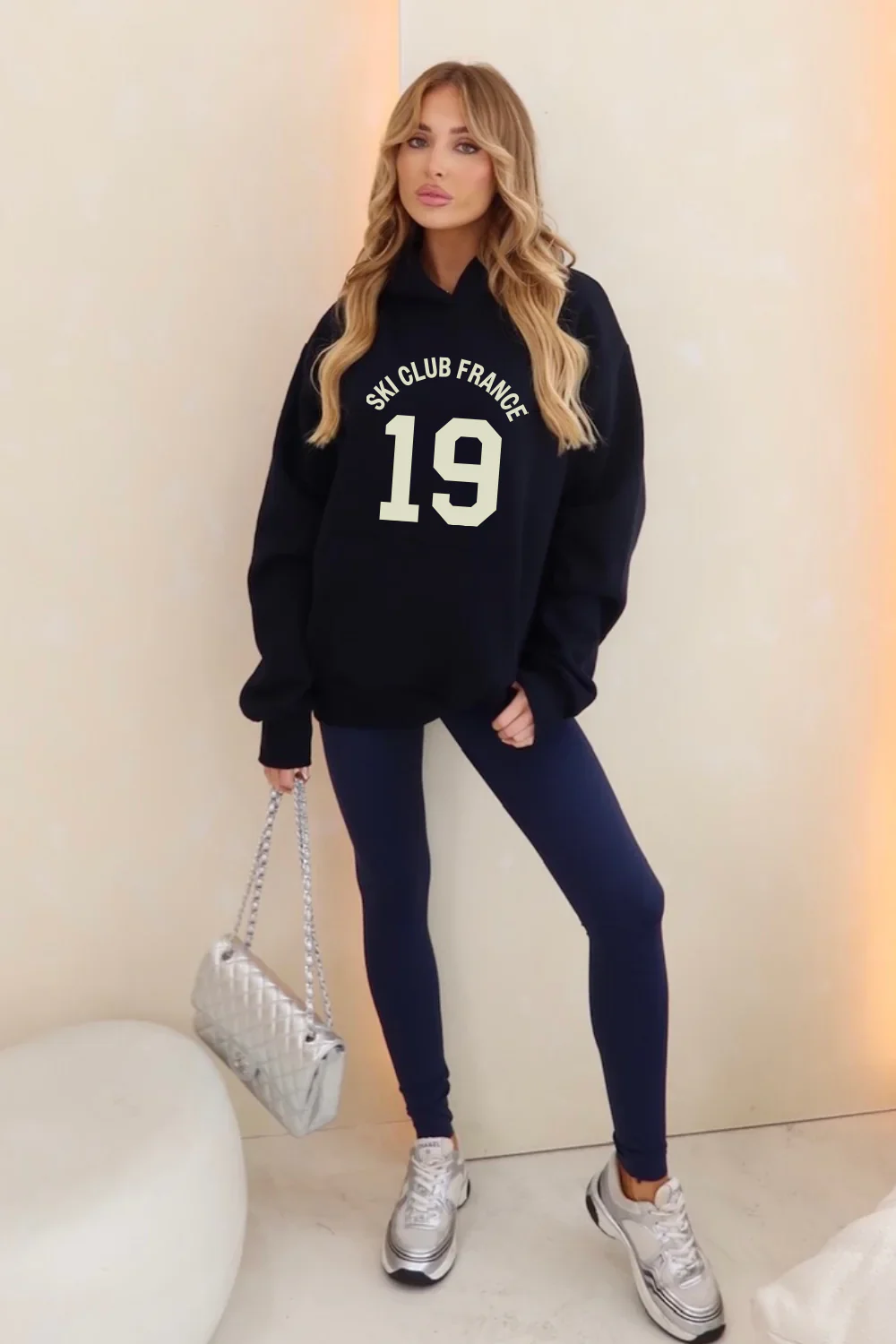 Ski Club France navy printed hoodie - Image 3