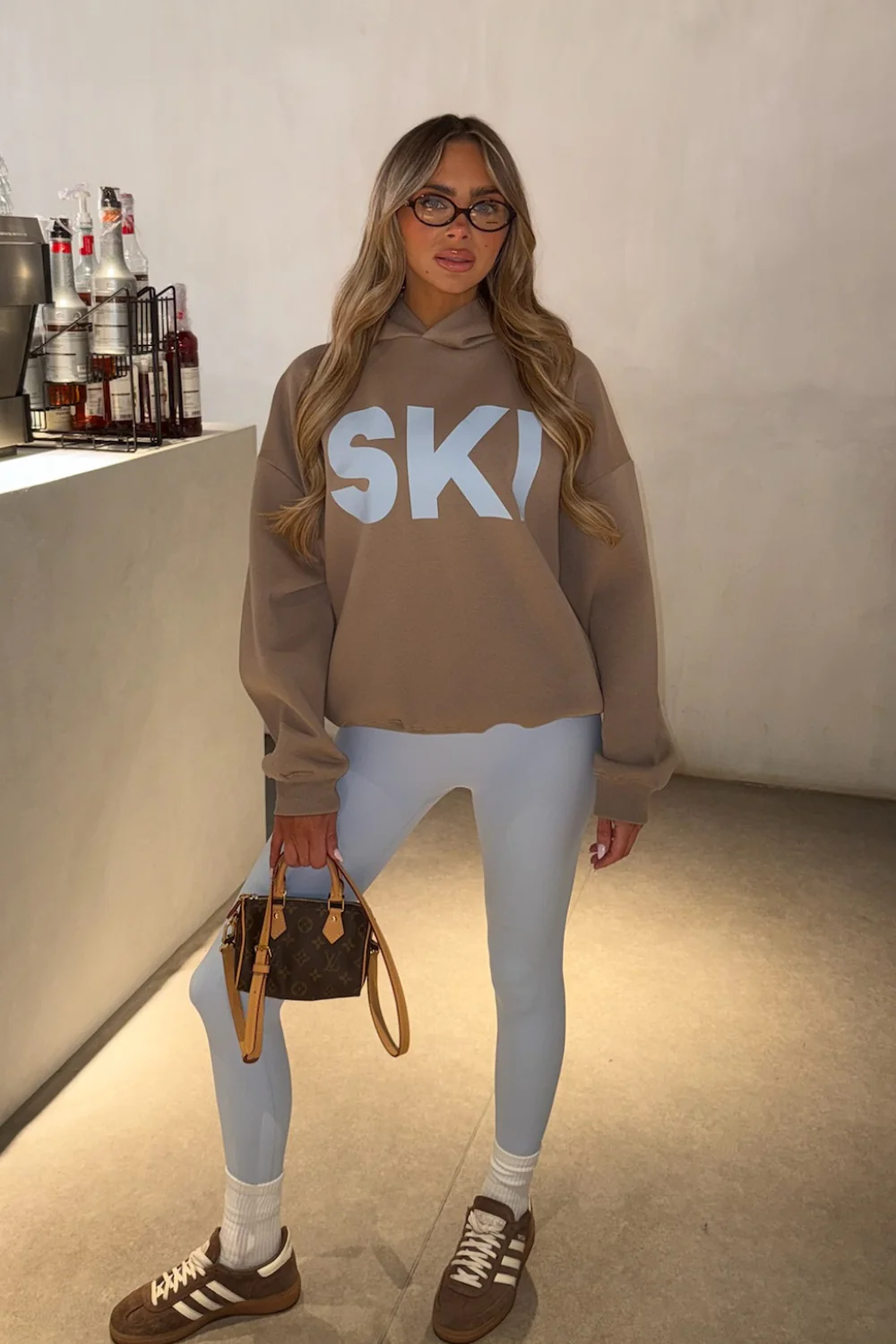 SKI ESSENTIAL MOCHA PRINTED HOODIE - Image 3