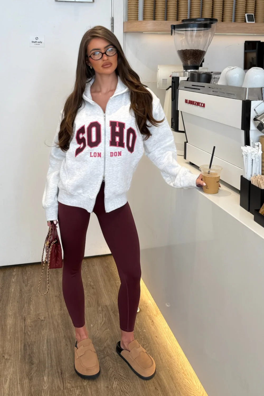 SOHO LONDON PRINTED MARL GREY FULL ZIP JACKET