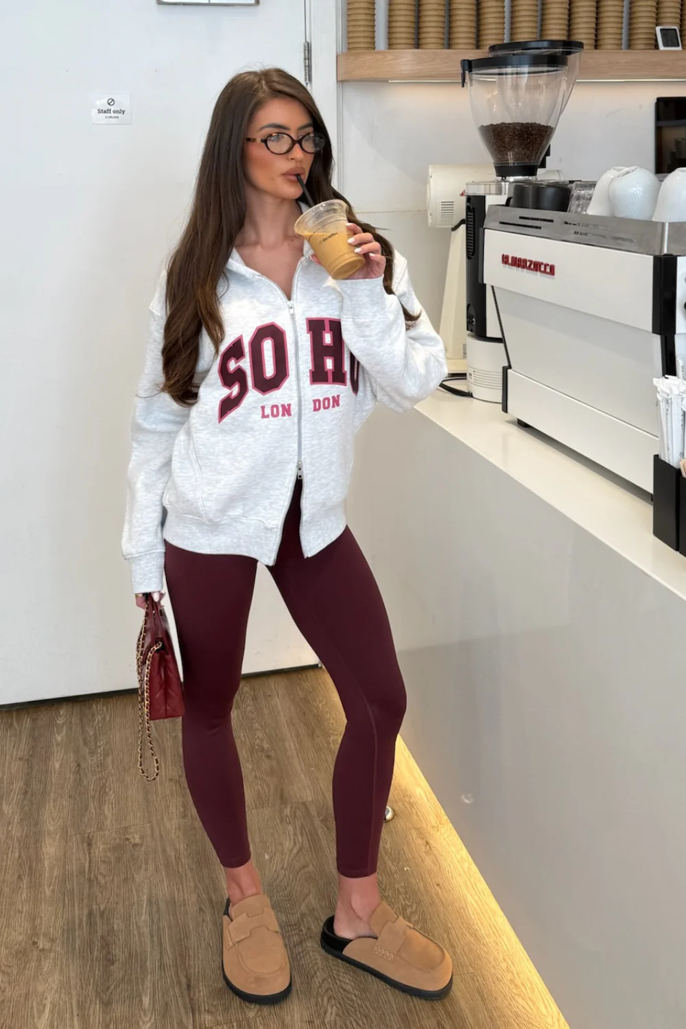 SOHO LONDON PRINTED MARL GREY FULL ZIP JACKET - Image 2
