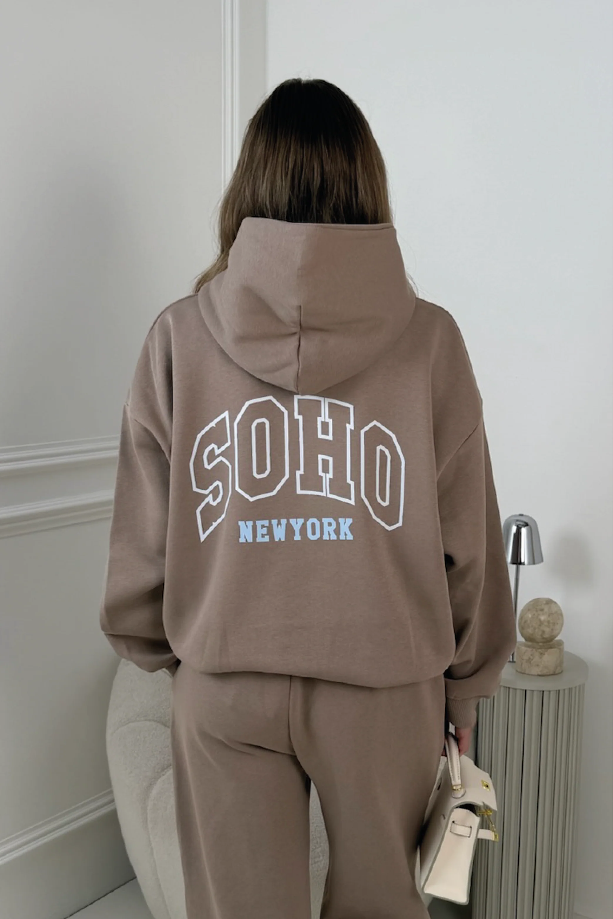 SOHO MOCHA PRINT & EMBROIDERED HOODIE - Image 2