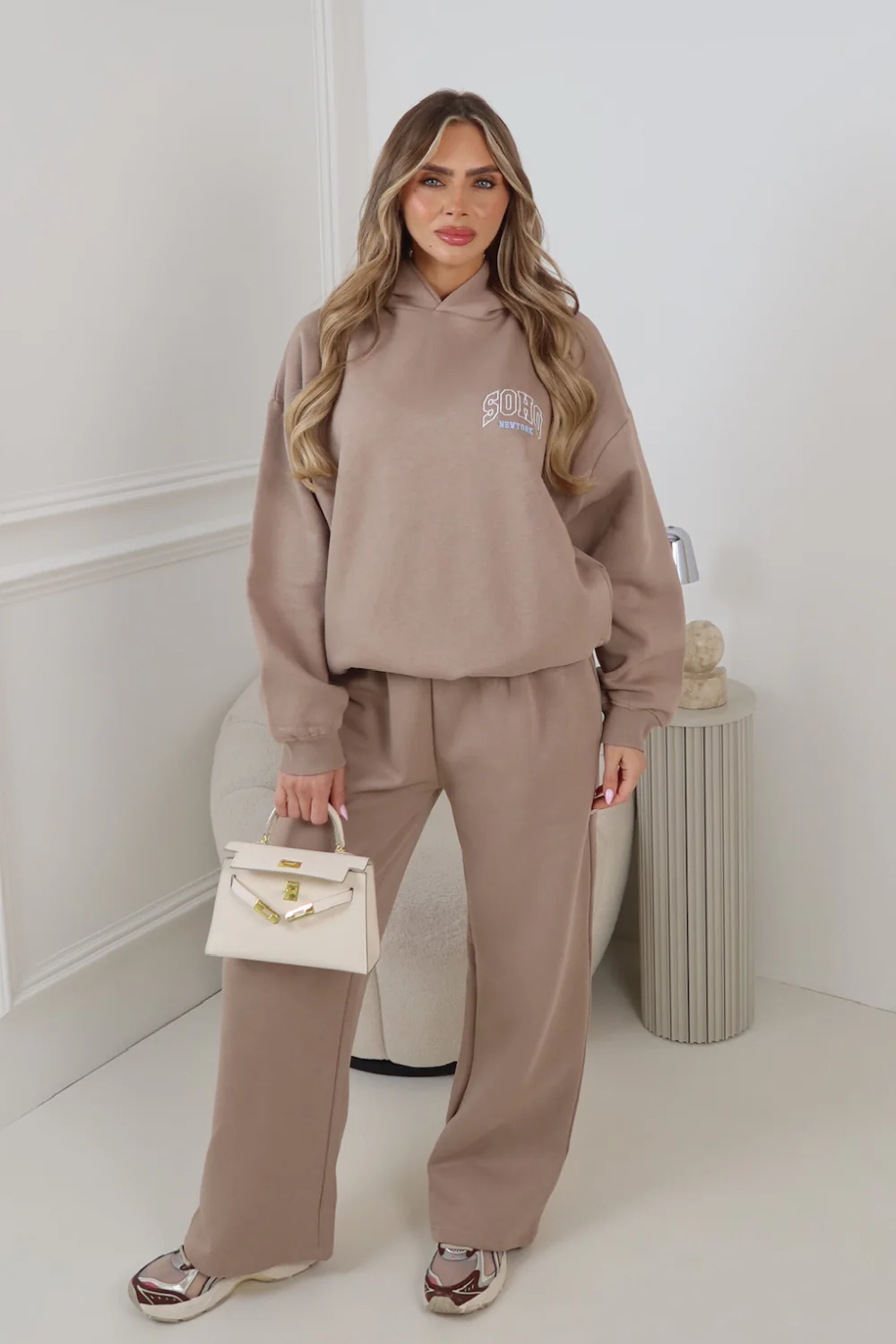 SOHO MOCHA PRINT & EMBROIDERED HOODIE - Image 3