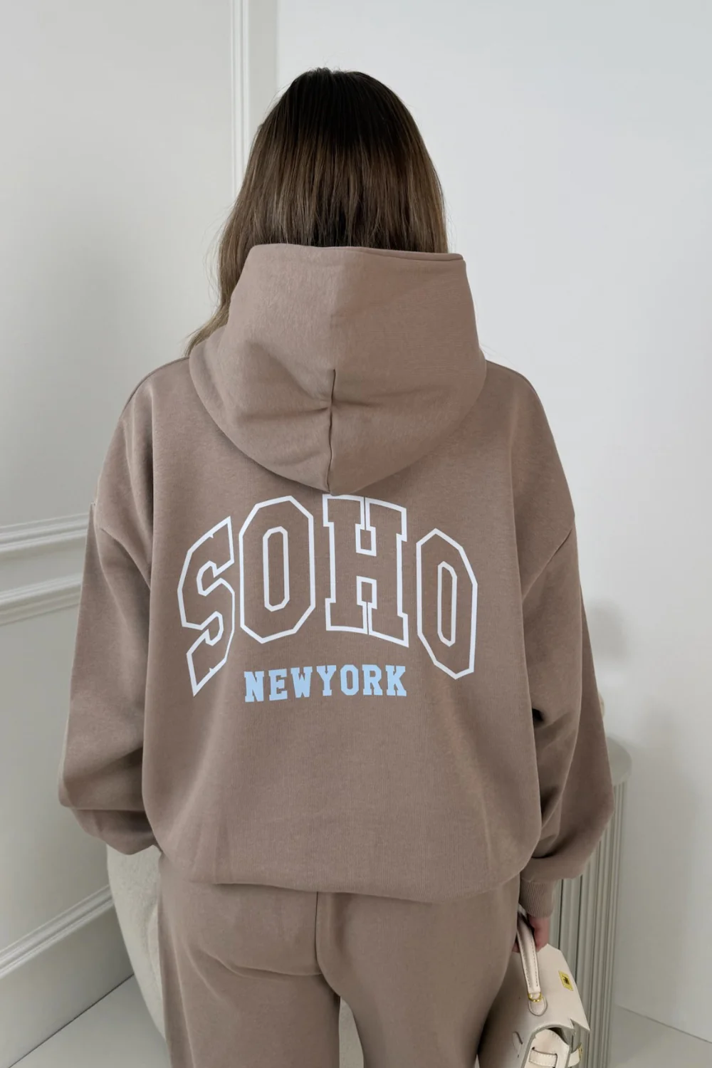 SOHO MOCHA PRINT & EMBROIDERED HOODIE - Image 4