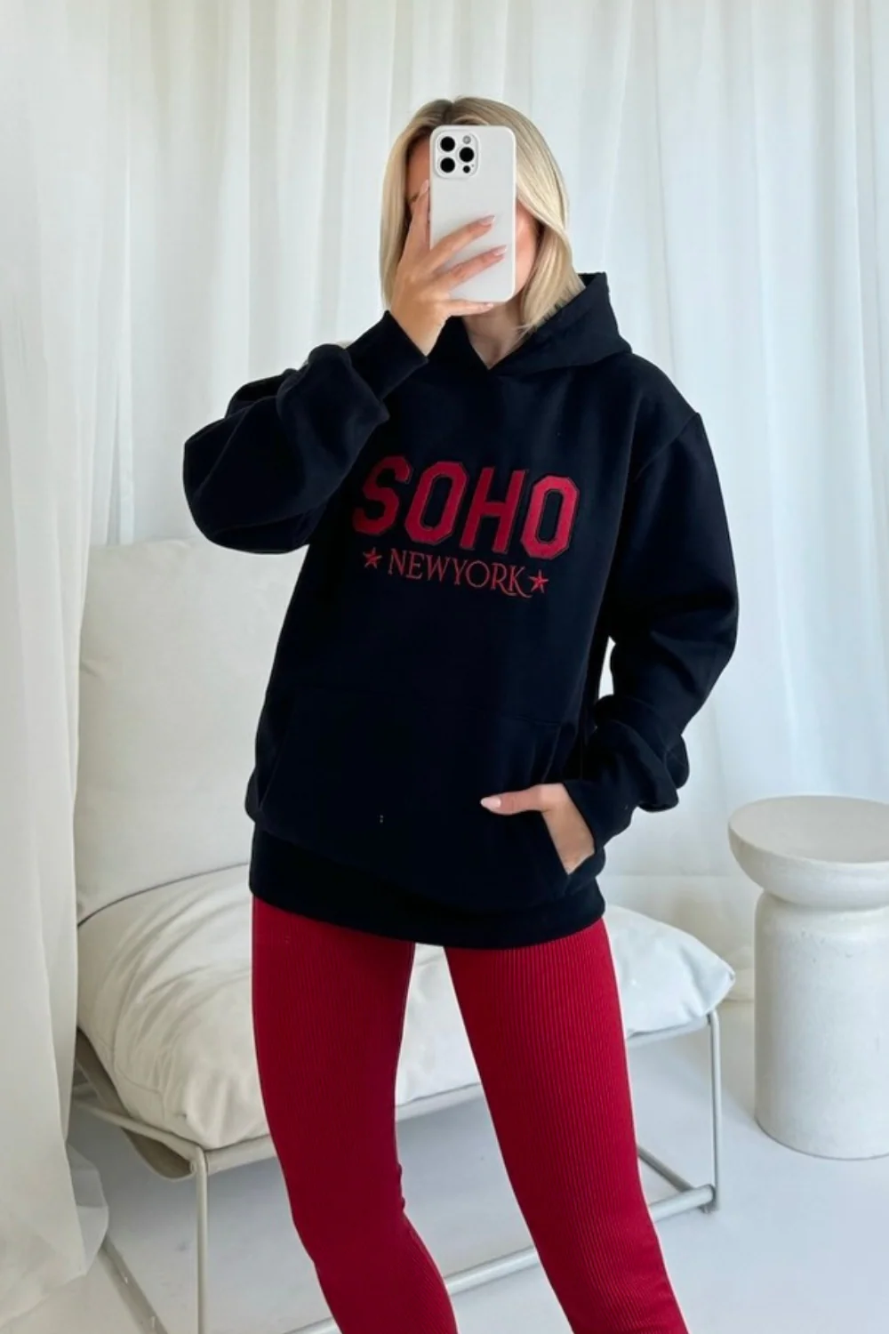 Soho navy premium heavyweight hoodie