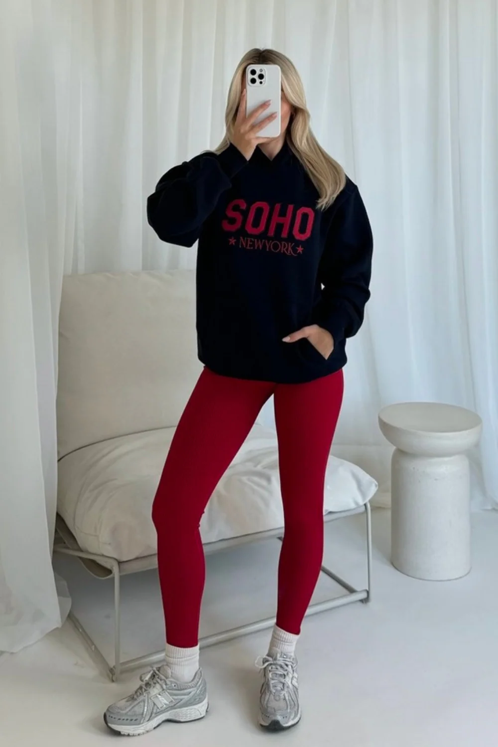 Soho navy premium heavyweight hoodie - Image 2